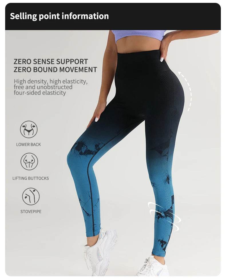 Women's Tie-Dye Seamless Push-Up Leggings - P12 Hub Europe