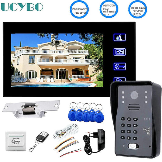 Video Intercom7" RFID, Password, Remote, Electric Lock - P12 Hub Europe