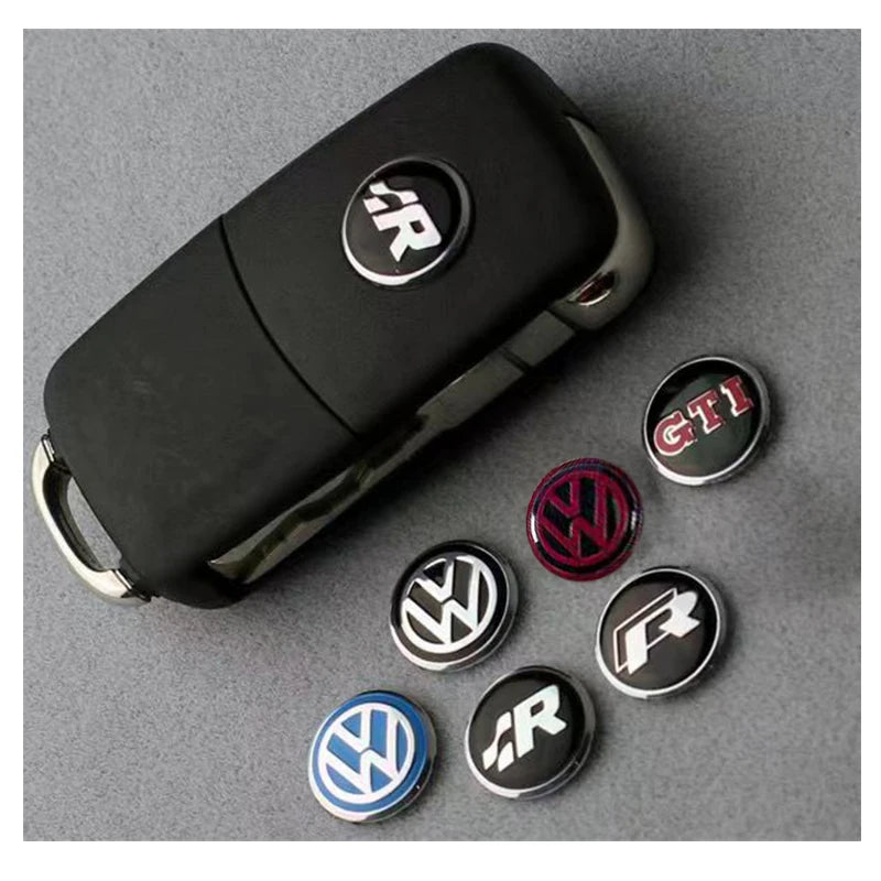 14MM Car Key Stickers Auto Control Keychain Emblem Accessories For Volkswagen VW Rline GTI R Polo Golf Passat Magotan Tiguan GTD