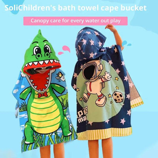 Newborn Wrap Blanket Cartoon Child Kid Hooded Cloak Infant Bathrob Baby Bath Towel Robe Cotton Boy Girl Beach Robe Astronaut Cap - P12 Hub Europe