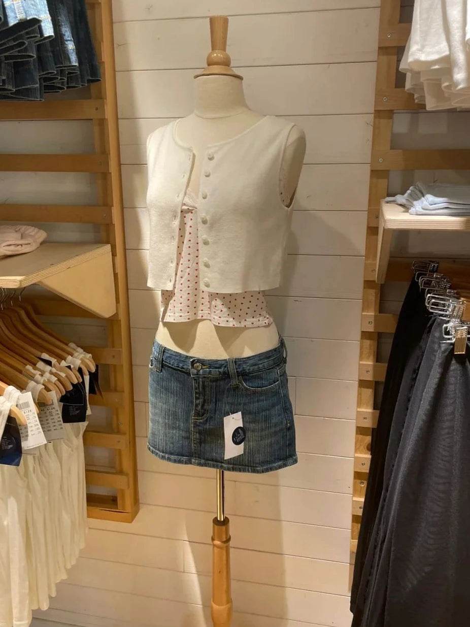 Women's Vintage Denim Mini Skirt - P12 Hub Europe