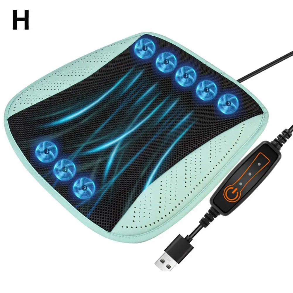 Universal Car Seat Summer Cool Air Seat Cushion With USB Fan Fast Blowing Ventilation Seat Cooling Refrigerated Car Seat
