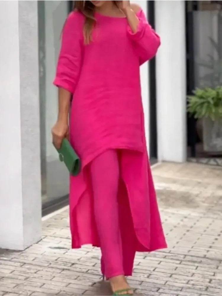 Cotton Linen Irregular Pants Set - P12 Hub Europe
