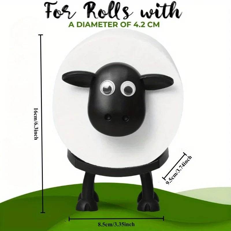 1pcs Sheep Toilet Roll Holder - Funny Toilet Paper Holder Free Standing Bathroom Set - 3D Printed Black Sheep Loo Roll Holder - P12 Hub Europe