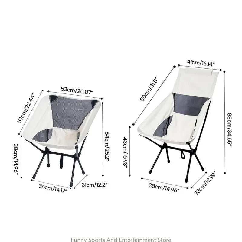 C4DE Outdoor Fishing Chair Compact Camp Backrest Chair Folding Fishing Camping BBQ Chairs Lightweight Collapsible Arm Chair