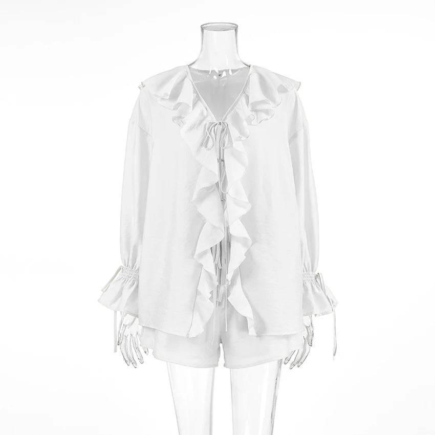 Tornova Ruffled Lace Up Shorts - P12 Hub Europe