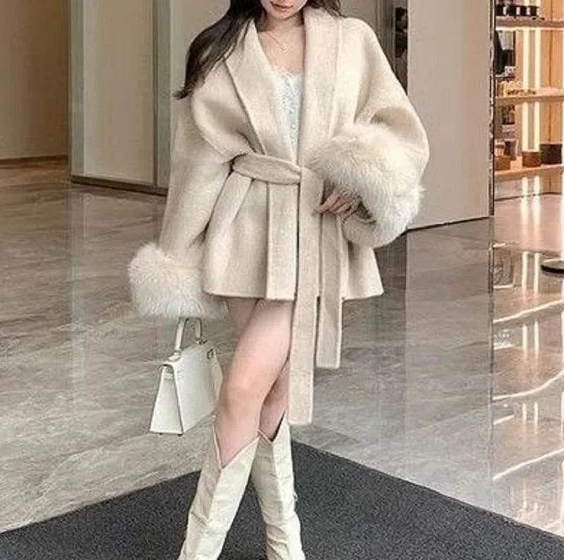 Loose Striped Wool Coat - P12 Hub Europe