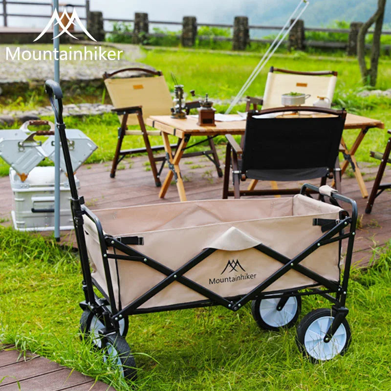 Mountainhiker Outdoor Camping Folding Cart Picnic Adjustable Trolley Pull-Cart Shopping Cart Equipment Tool