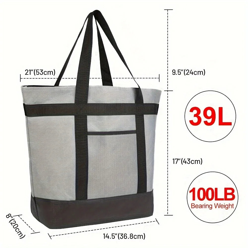 Insulated Cooler Bag Large Capacity Double-layer Aluminum Foil Thickened Ice Pack Camping Picnic Preservation Refrigerated Bag