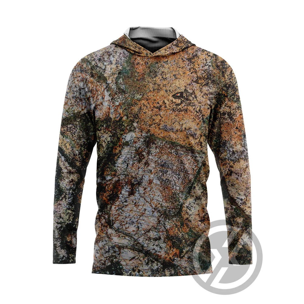 Huk Mens Outdoor Long Sleeve fishing clothes UV Clothing Hooded Coat Sunscreen Breathable Anti Mosquito Dry Thin Fishing Shirt
