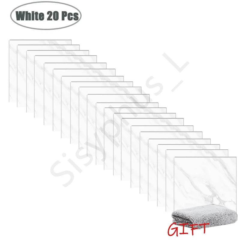 10-50Pcs PVC Marble Wall Stickers Self-Adhesive Thickened Tile Sticker Bathroom Waterproof Floor Sticker Kitchen Home Decoration - P12 Hub Europe