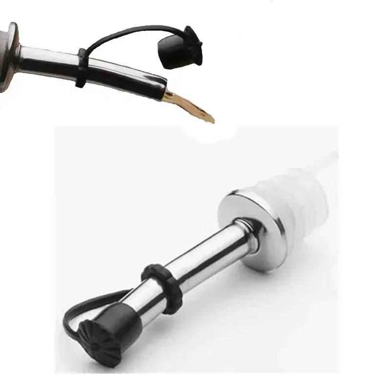 1PC Stainless Steel Oil Bottle Spout Pourer/Mouth with Stopper Flask Dry Red Wine Pot Bottle Cork Plug Olive Pourer Dispenser - P12 Hub Europe