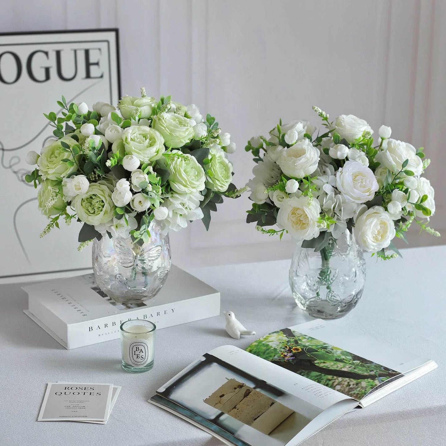 1PC Artificial Flowers Wedding Home Bedroom Decoration Bridal Bouquet Garden Fake Silk Peony Hydrangeas Vase for Board Outdoors - P12 Hub Europe