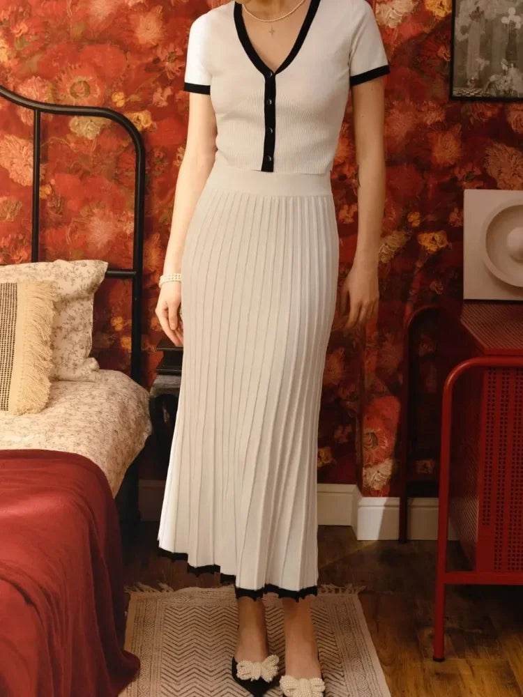 Talenza White Knit Skirt Set - P12 Hub Europe