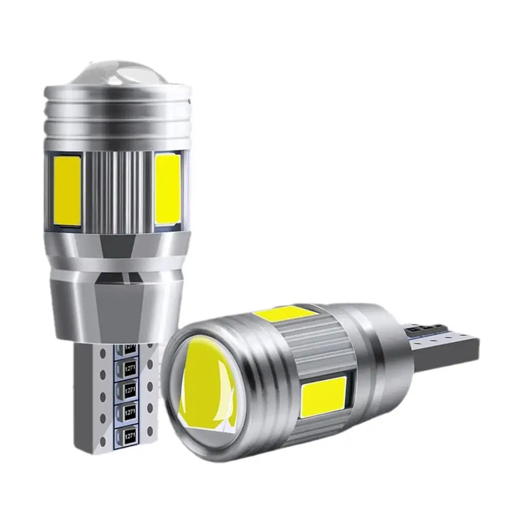 2x Car T10 LED Bulb W5W 194 LED Signal Light 12V 6000K Trunk Lamps Auto No Side 10SMD 5630 Claerance error Wedge X2N9