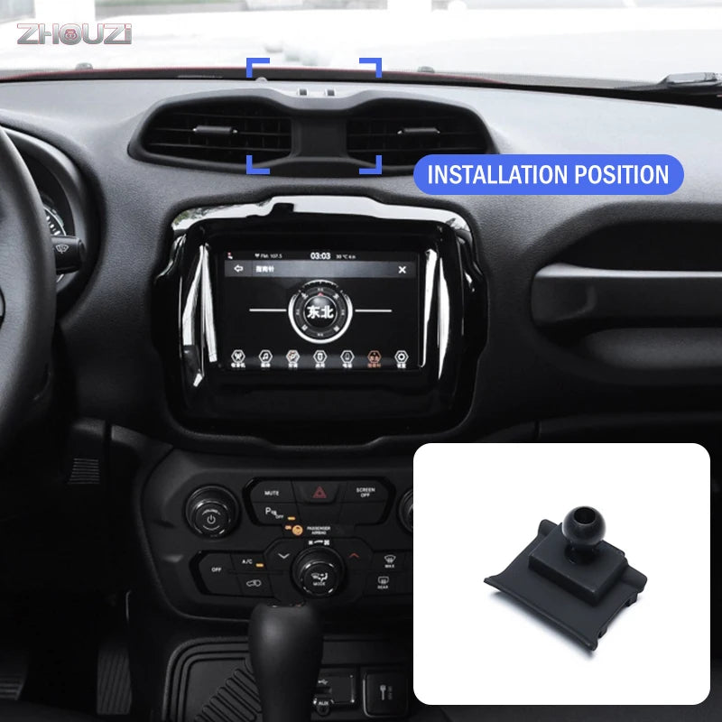 Car Mobile Phone Holder For Jeep Renegade 2016-2019 Special Mounts GPS Stand Gravity Navigation Bracket Auto Accessories