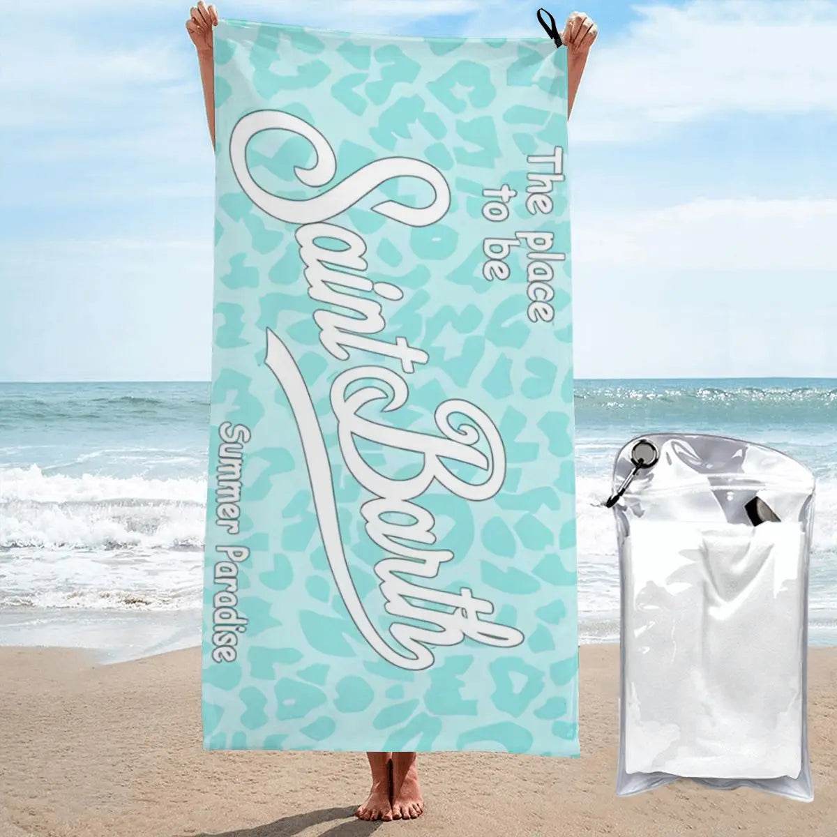 Microfiber Bath Towel S-Saint B-Barth Print Quick Dry Sandless Beach Blanket Soft Comfortable for Men Women Camping Pool Towel - P12 Hub Europe