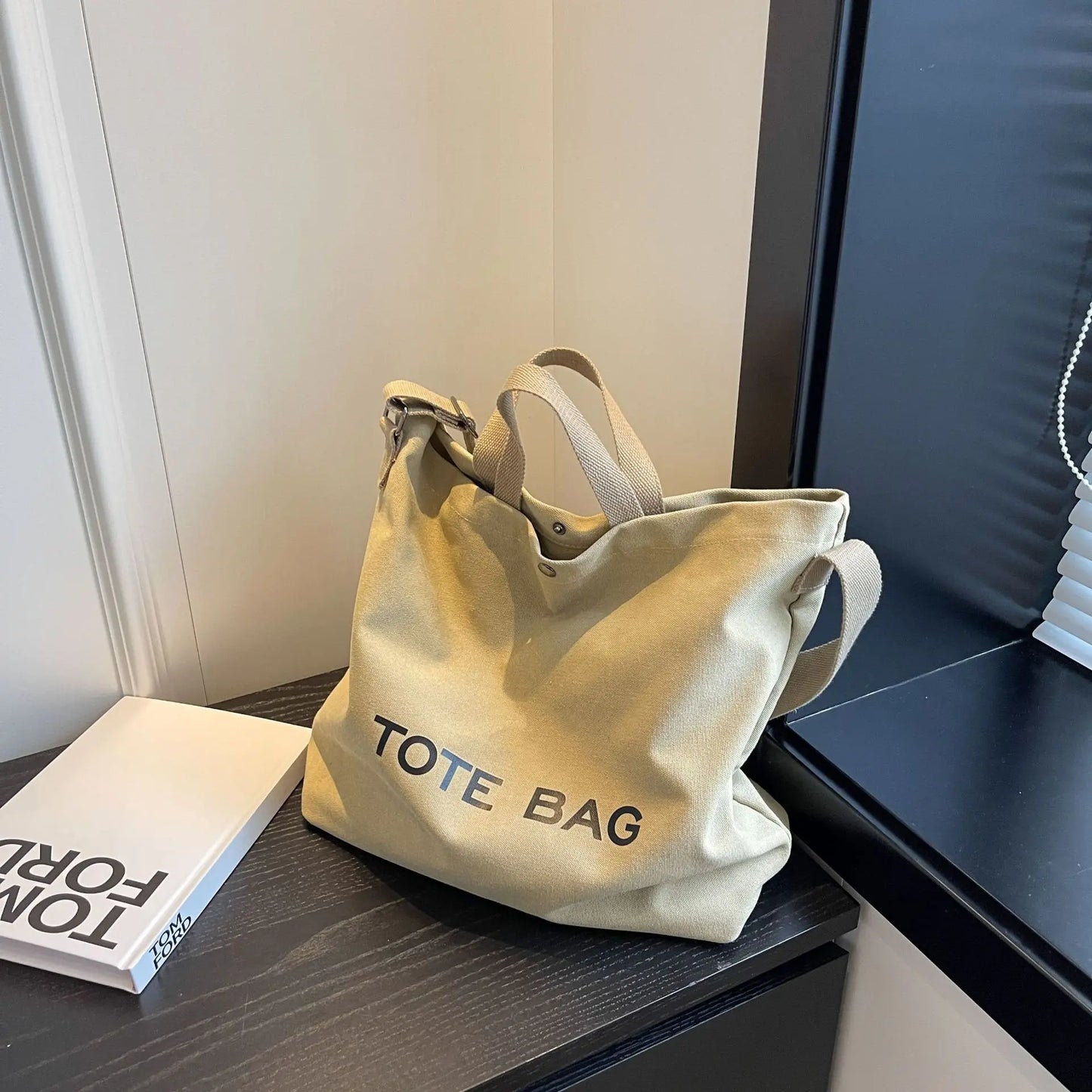 Thickened Canvas Retro Tote Bag Premium Sense Handbags Commuter Bag Large Capacity Student Shoulder Bags for Women