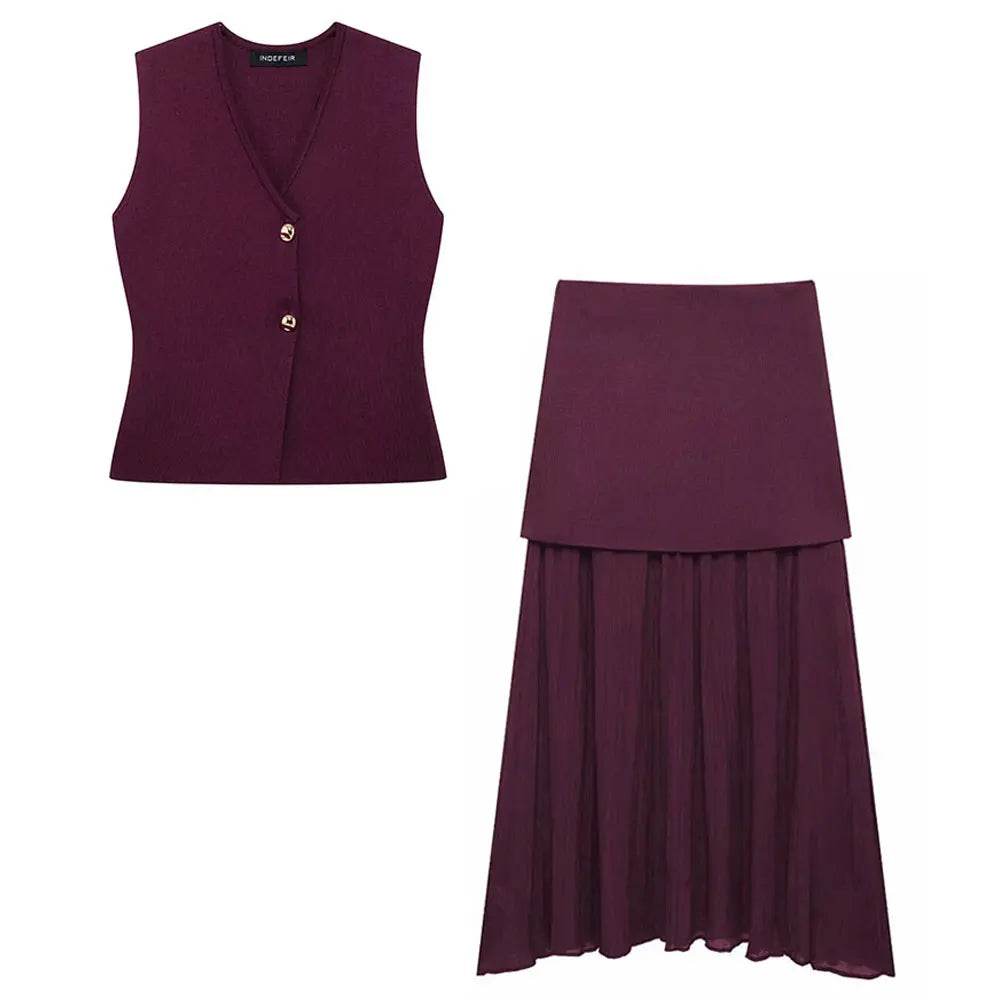 Wine Red Knit Skirt - P12 Hub Europe