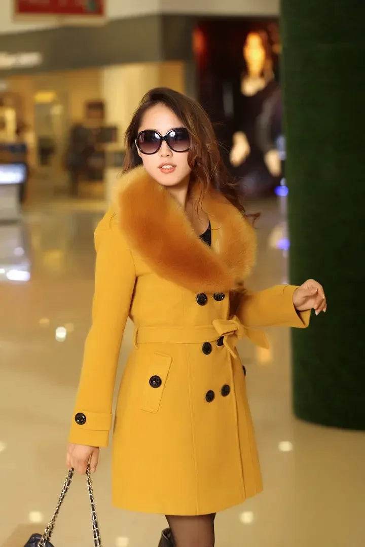 Warm Korean Fur Collar Coat - P12 Hub Europe