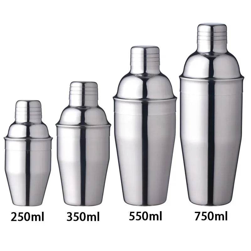 1Pcs 250/350/550/750ml Stainless Steel Cocktail Shaker Cocktail Mixer Wine Martini Drinking Boston Style Shaker Party Bar Tools - P12 Hub Europe