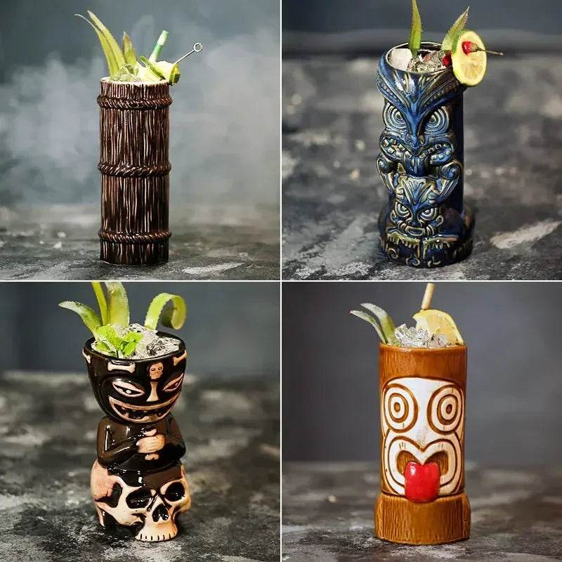 60 Types Ceramic Hawaii Tiki Mugs Creative Cocktail Glasses Beer Glass Martini Glasses Wine Glass Funny Cup Gift for Men - P12 Hub Europe
