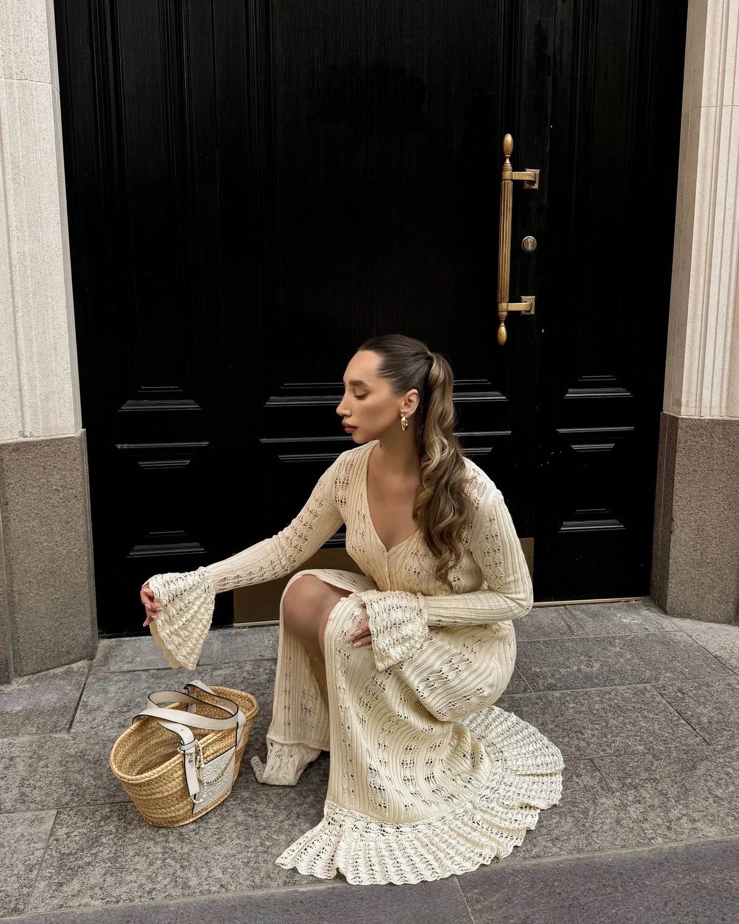 See-Through Knit Cardigan Dress - P12 Hub Europe