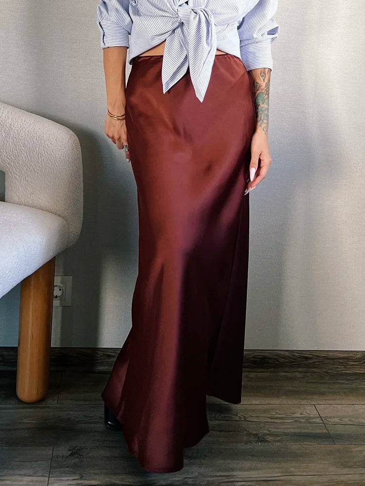 Women's Satin Maxi Skirt - P12 Hub Europe