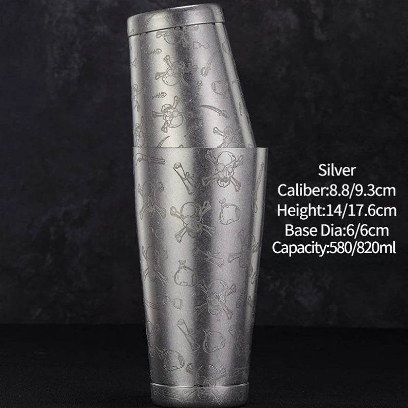 Bar Cocktail Shaker Boston Shaker Stainless Steel Engraving Shaker Bar Accessory Bartender Tools For Home And Bar - P12 Hub Europe