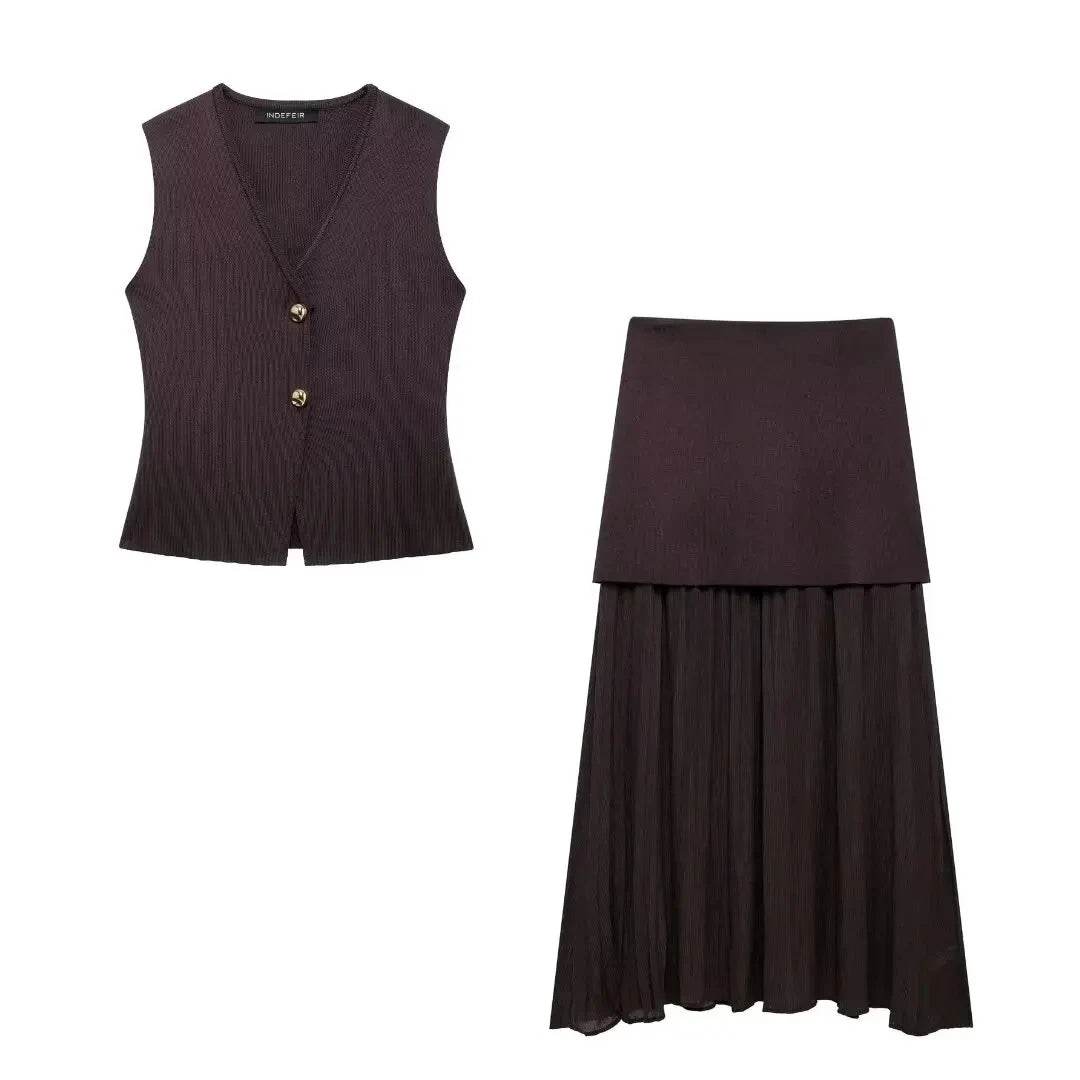 Knitted Vest Skirt Set - P12 Hub Europe