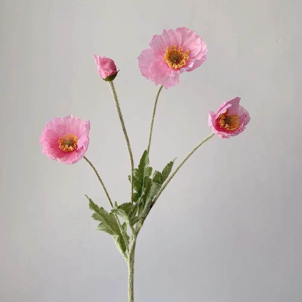 4 Head Artificial Flowers Bouquet Poppy Fake Flowers For Home Decor Garden Party Wedding Decoration Diy Accessories - P12 Hub Europe