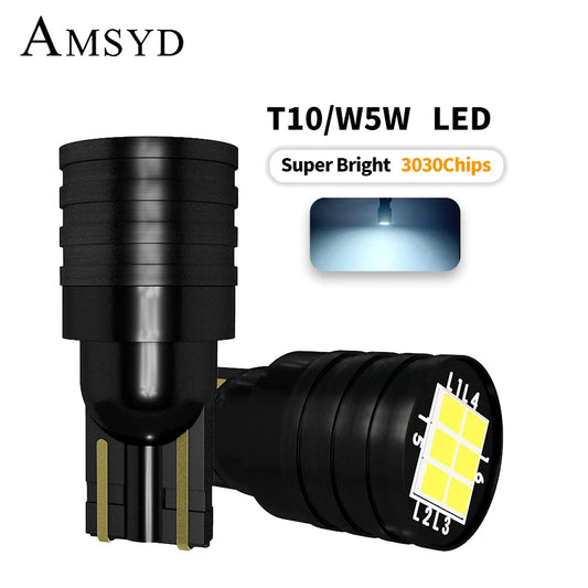 2PCS T10 W5W LED 3030 6SMD Turn Signals Clearance Rear License Plate Lights Car Interior Lighting 12V 24V Instrument Panel Lamps