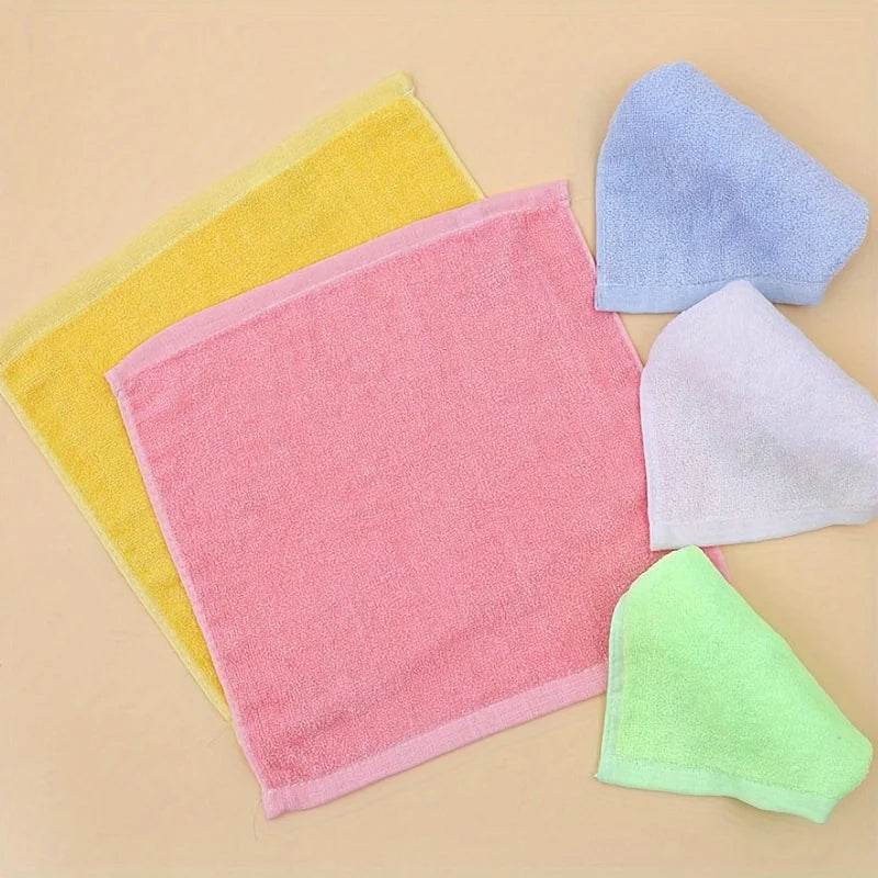 10pcs Square Towels Random Color Packaging Multifunctional Facial and Cleaning Small Square Towels Home and Bathroom Supplies - P12 Hub Europe