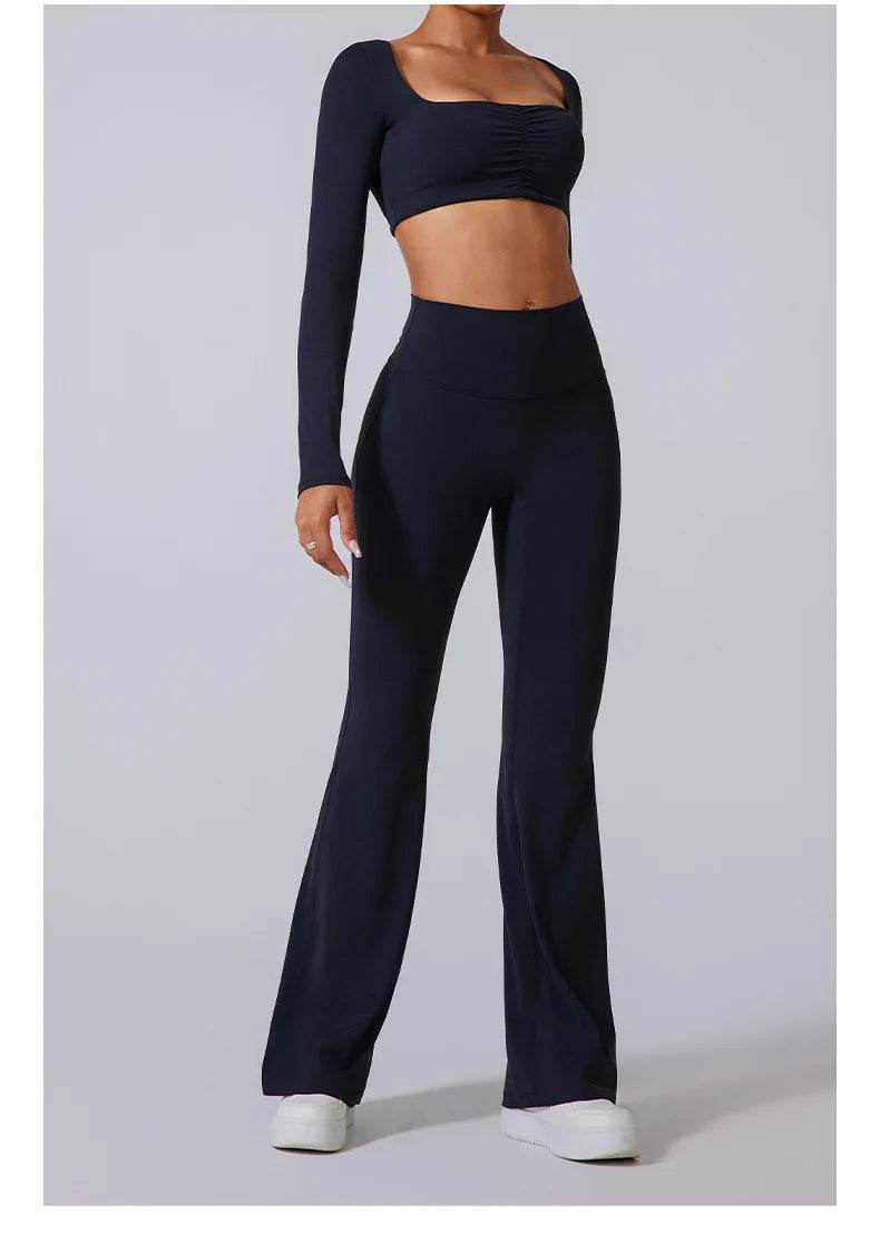 Women's High-Waist Flare Leggings - P12 Hub Europe