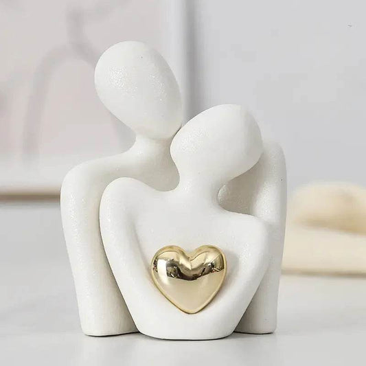 1 Pair Romantic Ceramic Love Embrace Figurines, Earthenware Couple Set, Indoor Decor for Bedroom, Valentine'S Day Festival Gift - P12 Hub Europe