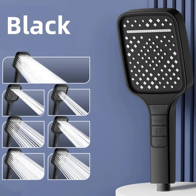 7 Modes Large Shower Head Adjustable One Key Stop Bathroom High-pressure Water-saving Shower Mixer Nozzles Bathroom Accessories