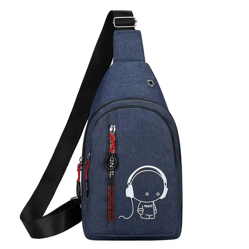 Men's Chest Bag 2024 New Casual Fashion Shoulder Bag Male Hand Crossbody Korean Cycling Backpack