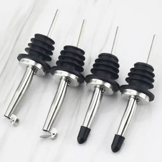 Stainless Steel Wine Olive Oil Pourer Dispenser Spout Glass Bottle Pourer Cap Spout Stopper Mouth Dispenser Bartender - P12 Hub Europe