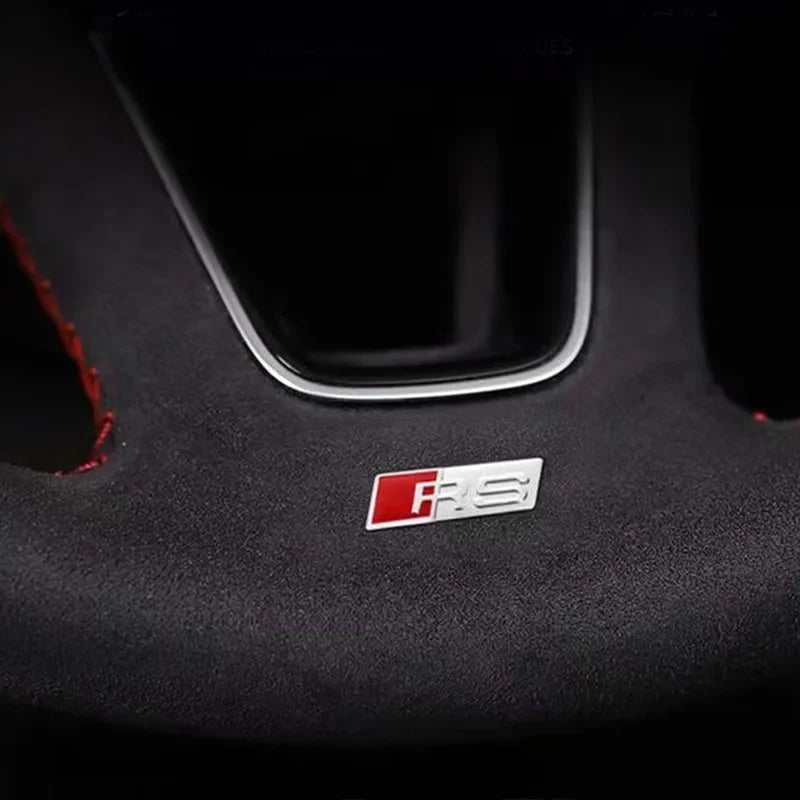 2/5/10pcs 3D Aluminium Alloy Steering Wheel Badge Emblem 3D Steering Wheel Sticker Car Sticker For Audi Sline RS Car Accessories