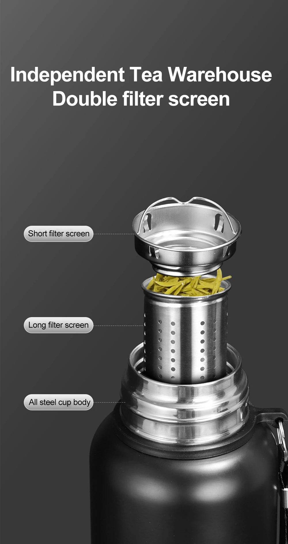 1000ML Stainless Steel Sport Thermos - P12 Hub Europe