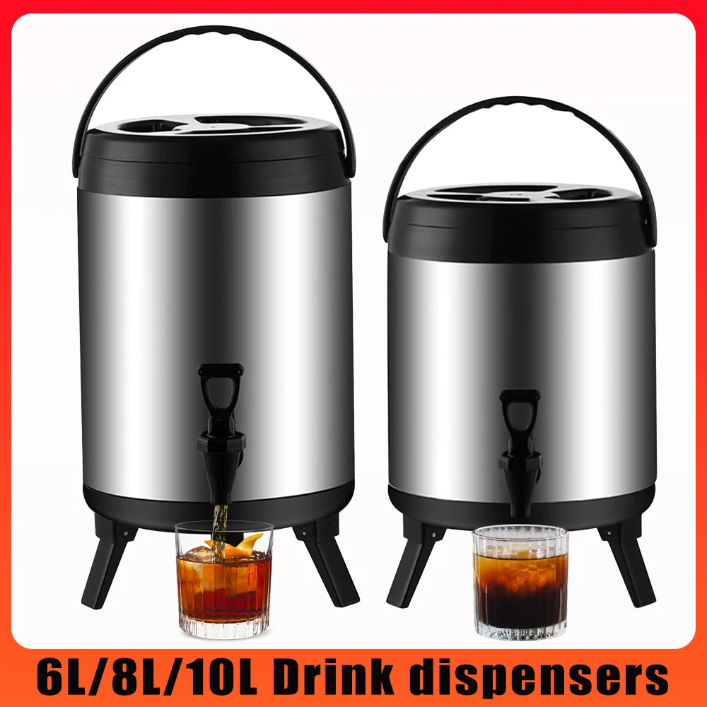 Insulated Beverage Dispenser Leakproof Portable Insulated Water Cooler Camping Equipment For Travel Home Holiday Work Winter