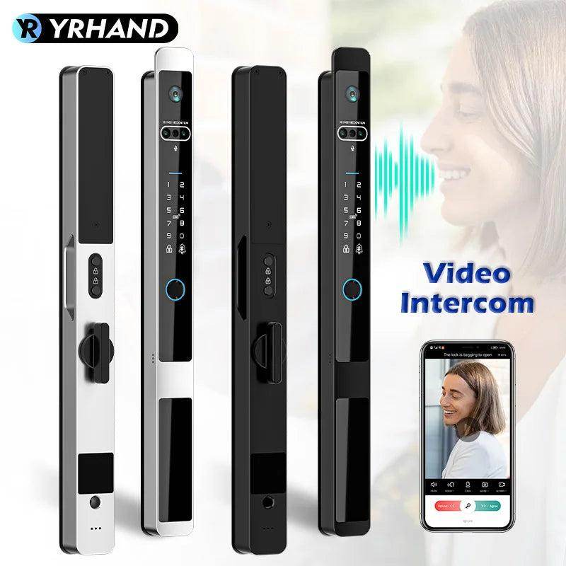 3D Face Lock w/ Intercom WiFi, Fingerprint, Card, IP66, 30-70mm - P12 Hub Europe