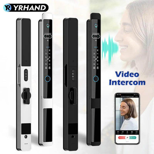 3D Face Lock w/ Intercom WiFi, Fingerprint, Card, IP66, 30-70mm - P12 Hub Europe