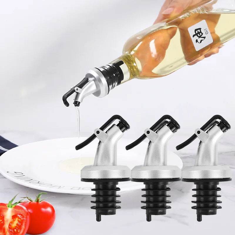 New Oil Bottle Stopper Rubber Lock Plug Seal Leak-proof Food Grade Plastic Nozzle Sprayer Liquor Dispenser Wine Pourer Barware - P12 Hub Europe