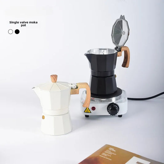 Triple Portable Moka Pot,Espresso Extraction Coffee Filter Pot Filter Cups,Single Valve Electric Coffee Maker