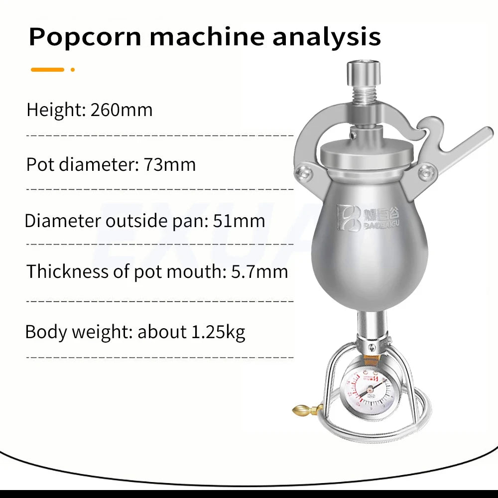 100ml/260ml/360ml Small Cooker Popcorn Machine Puffing Machine Corn Fry Machine Stainless Steel Grain Amplifier Popcorn Heater