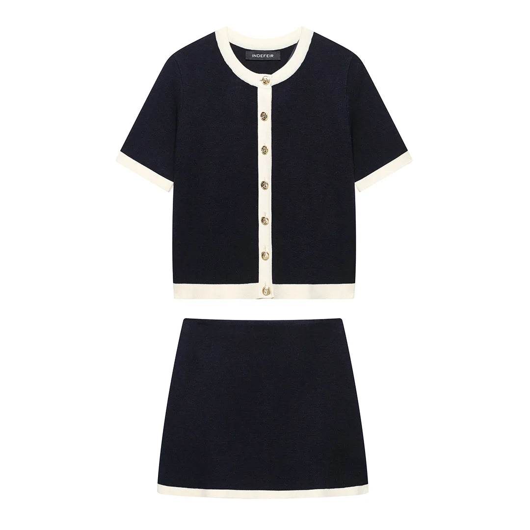 Women Color Block Knit Skirt Set - P12 Hub Europe