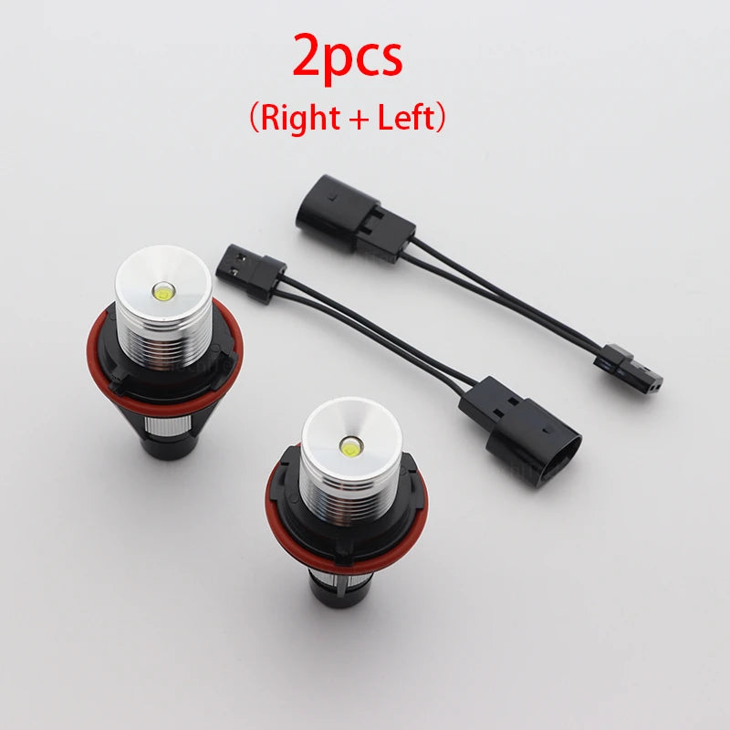 Angel Eyes For E39 Car LED Headlight 1 Set 2*10W 20W LED Marker White For E39 E53 E60 E61 E63 E64 E65 E66 E87 525