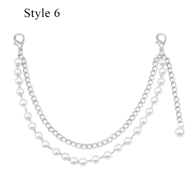 Multi-layer Metal Bag Chain DIY Handles Butterfly Heart Star Pendant Shoulder Bag Chain Replacement Bag Accessories Pearl Chain