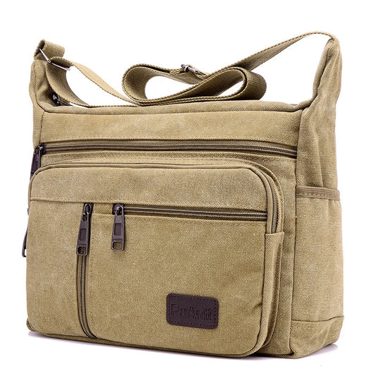 New Men's Canvas Bag Fashion Korean Style unisex daily Shoulder Bag High Quality Messenger Crossbody Bag For Travel